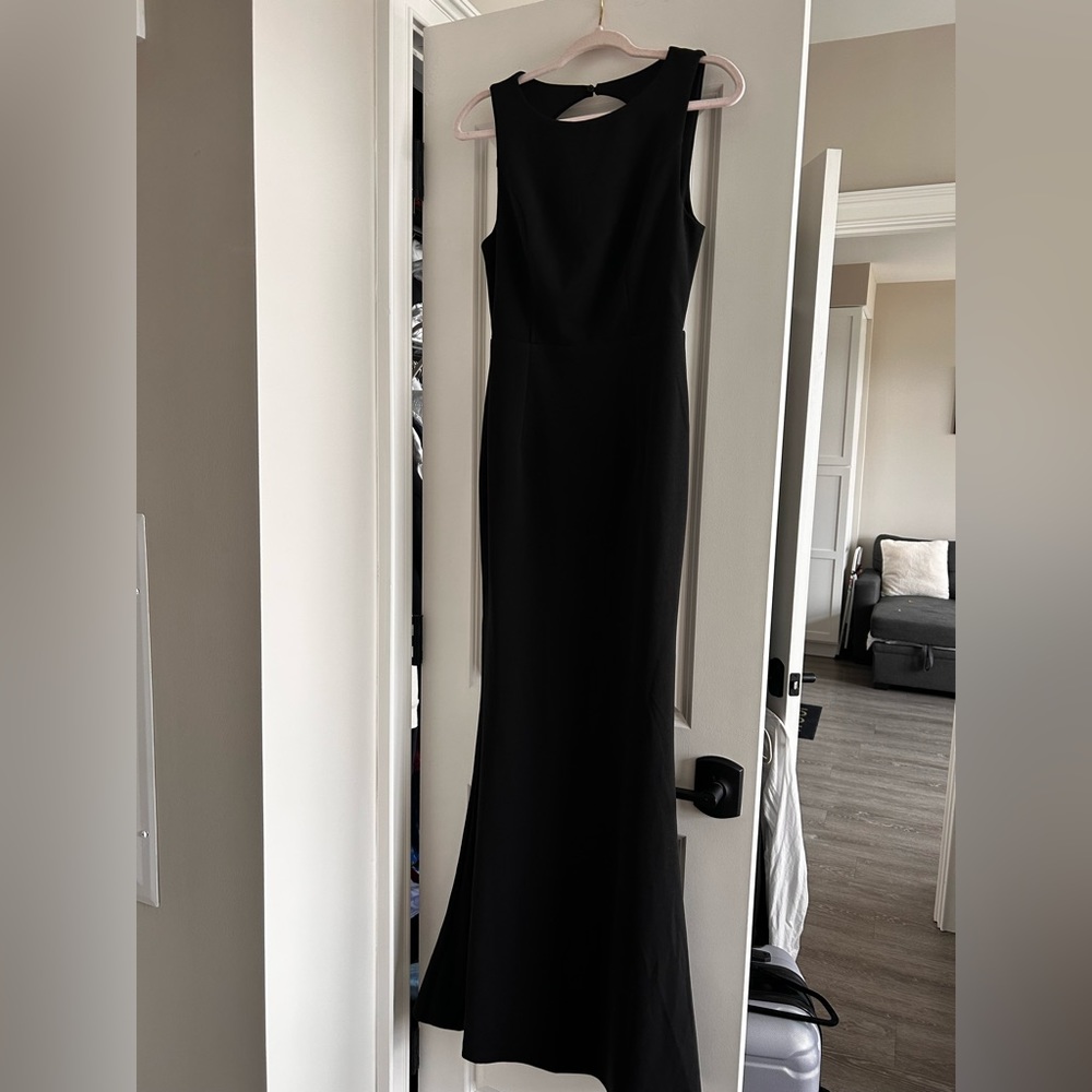 Mermaid cut black ball gown